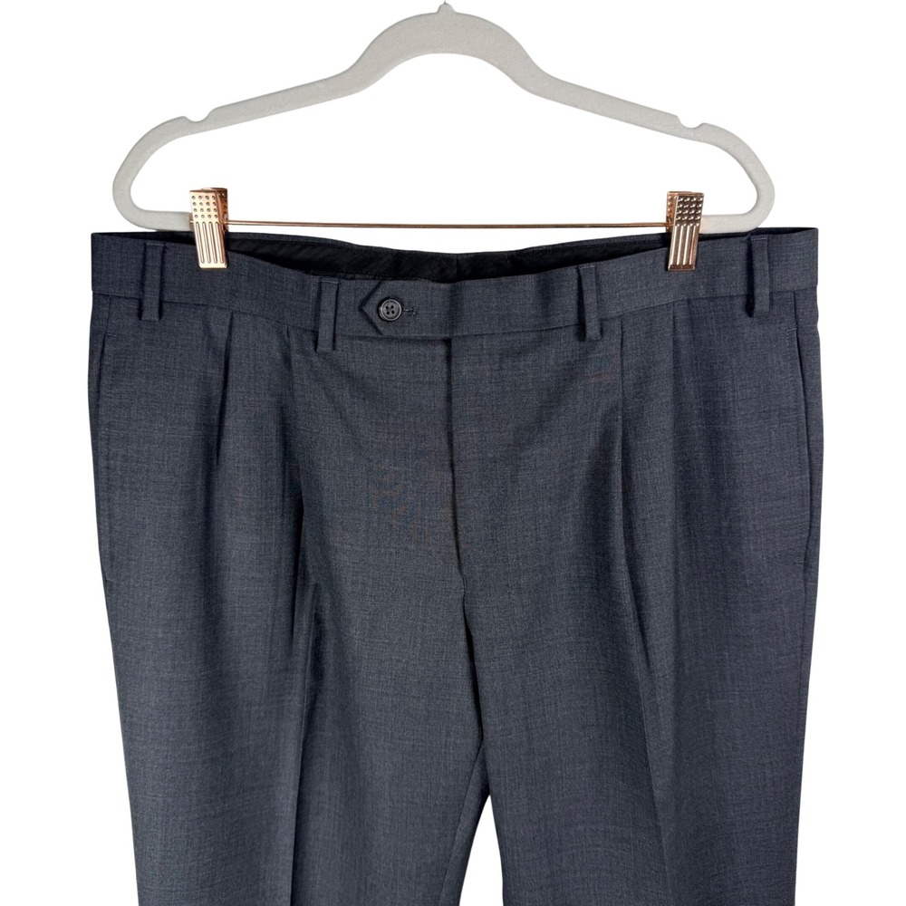 Lauren Ralph Lauren Mens 36x30 Charcoal 100% Wool Pleated Cuffed Dress Pants